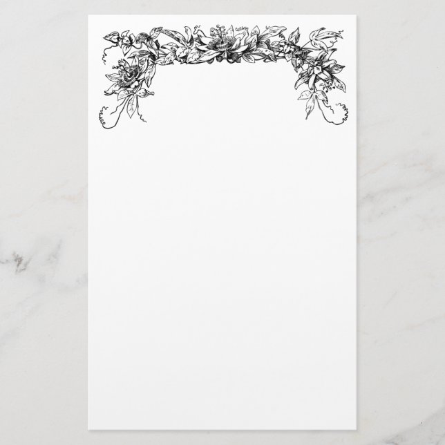 Papeterie Papier à fleurs vintage Passion (Devant)