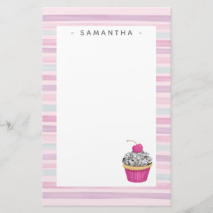 Papeterie Papier à lettres à gâteau rose cute personnalis