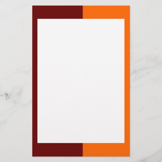 Papeterie Papier à lettres à la frontière marron et orange (Devant)