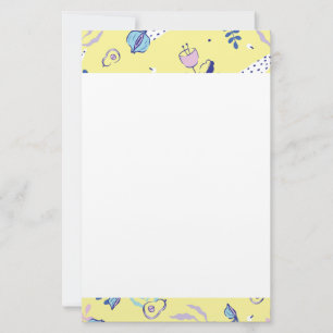 Papeterie Papier à lettres à motif floral jaune