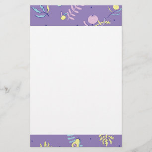 Papeterie Papier à lettres à motif floral violet