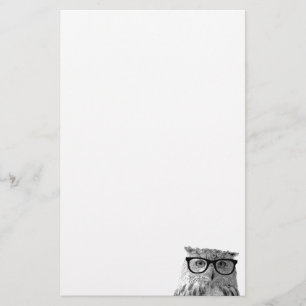 Papeterie Papier à lettres avec chouette mignonne et lunette