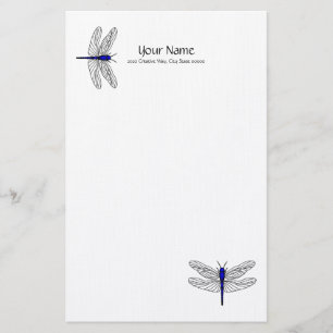 Papeterie Papier à lettres bleu Dragonfly Linen
