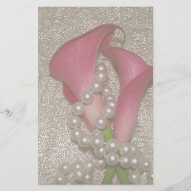 Papeterie Papier à lettres Calla Lilies & Pearls (Devant)