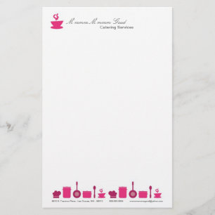 Papeterie Papier à lettres - Cuisine culinaire rose chaud
