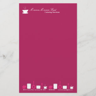 Papeterie Papier à lettres - Cuisine culinaire rose chaud