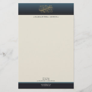 Papeterie Papier à lettres Customisé bleu de l'océan victori