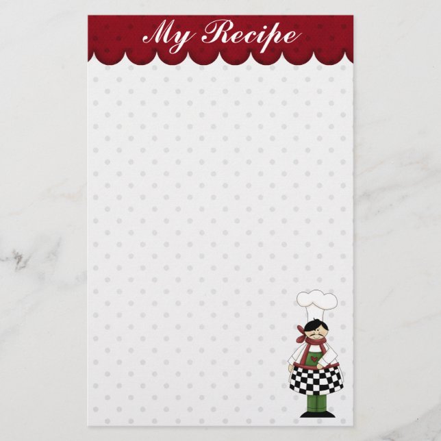 Papeterie Papier à lettres Cute Chef (Devant)