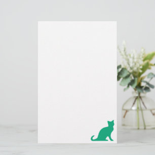 Papeterie Papier à lettres de chat avec chaton vert