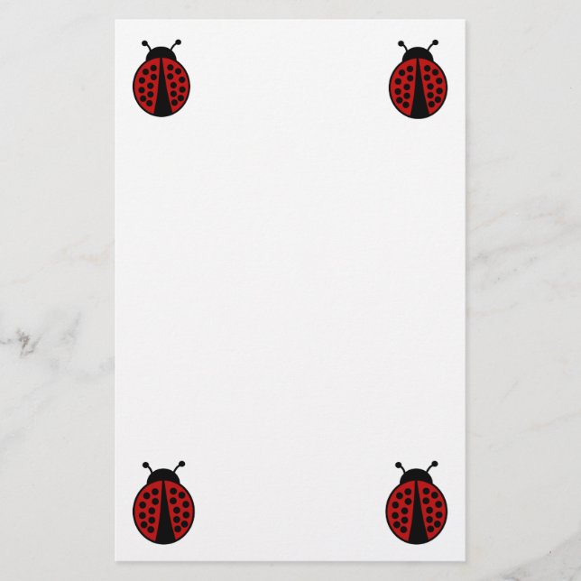 Papeterie Papier à lettres de conception de coccinelle simpl (Devant)