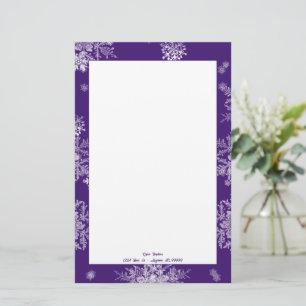 Papeterie Papier à lettres de Noël pourpre