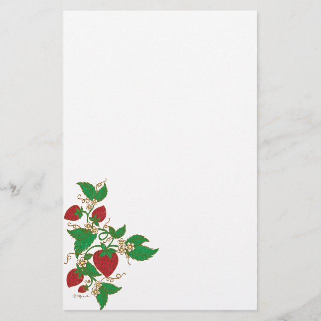 Papeterie Papier à lettres de vigne de fraise (Devant)