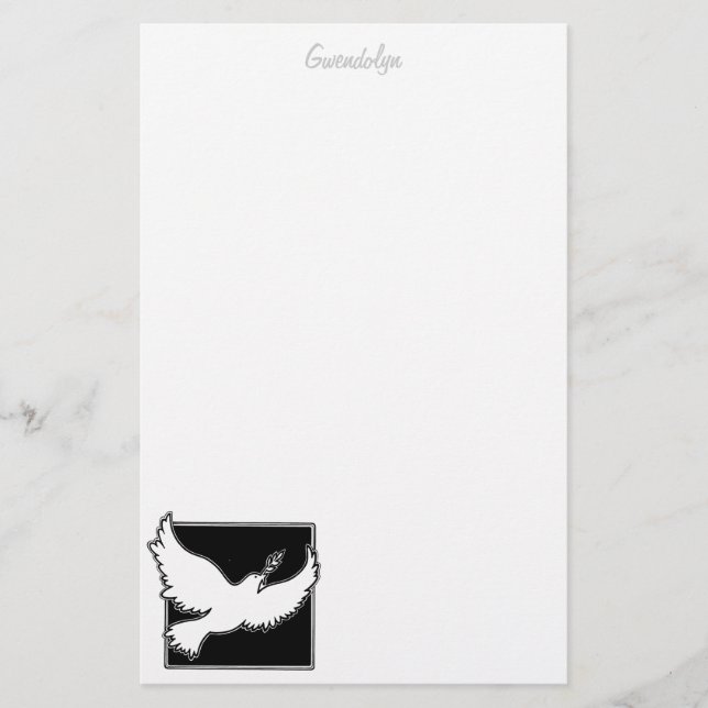 Papeterie Papier à lettres Dove personnalisé (Devant)