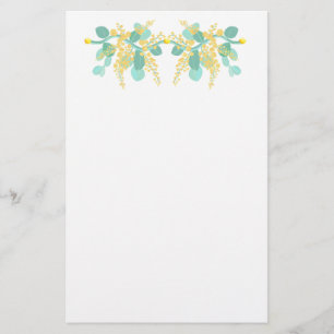 Papeterie Papier à lettres en fleurs de bataille d'or