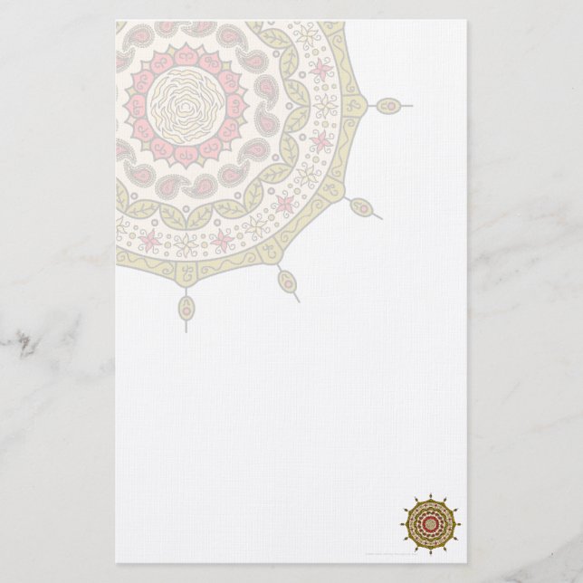Papeterie Papier à lettres en or Mehndi Imaginaire (Devant)