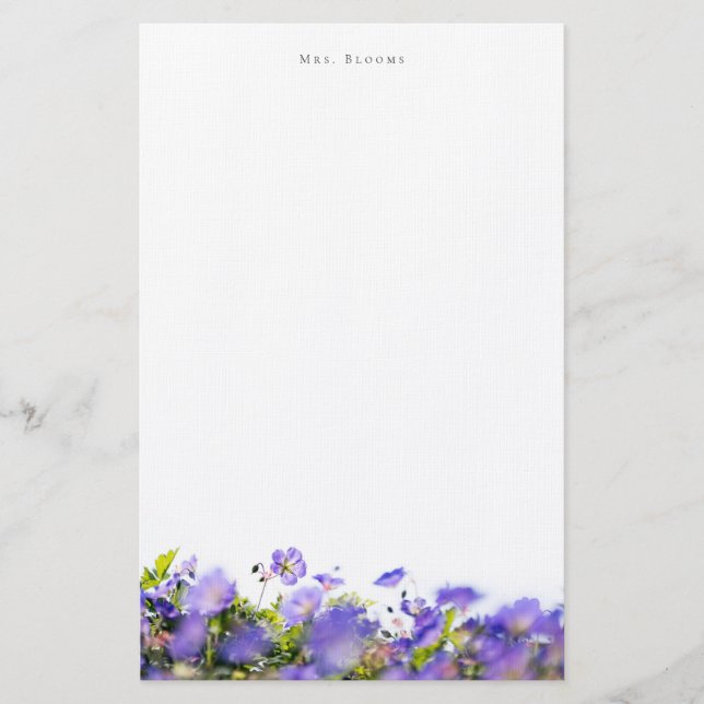 Papeterie Papier à lettres floral élégant personnalisé (Devant)