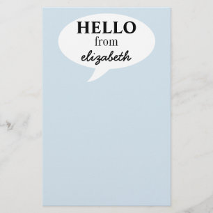 Papeterie Papier à lettres Hello personnalisé