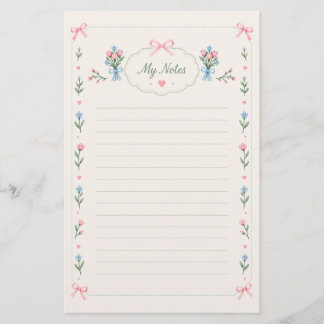 Papeterie Papier à lettres ligné à bouquet floral shabby chi
