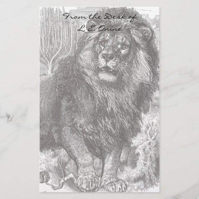 Papeterie Papier à lettres Lion Vintage (Devant)