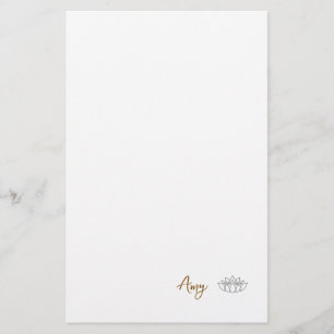 Papeterie Papier à lettres Lotus minimaliste personnalisé
