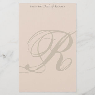 Papeterie Papier à lettres Monogramme R personnalisé