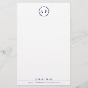 Papeterie Papier à lettres monogrammes de la marine classiqu