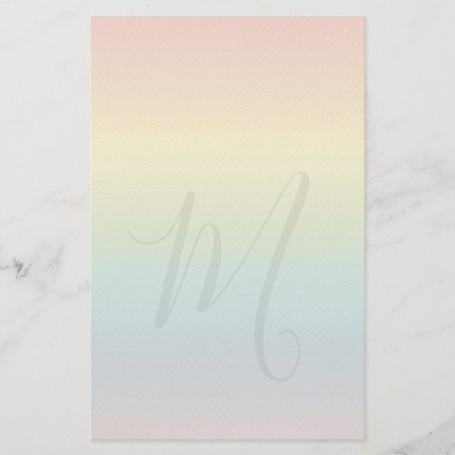 Papeterie Papier à lettres personnalisé arc-en-ciel pastel  (Devant)