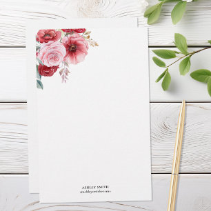 Papeterie Papier à lettres personnalisé floral élégant