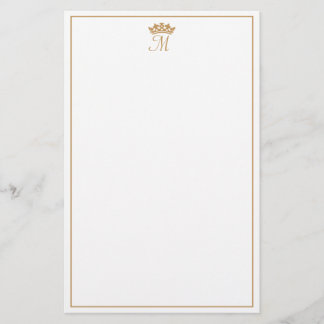 Papeterie Papier à lettres personnalisé monogramme royal