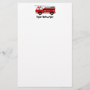 Papeterie Papier à lettres personnalisé pour camion-feu
