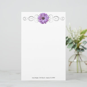 Papeterie Papier à lettres personnalisé Purple Daisy