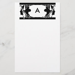 Papeterie Papier à lettres personnalisé silhouette Art Nouve