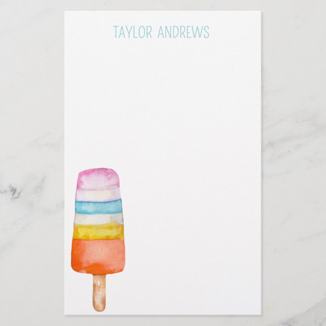 Papeterie Papier à lettres personnalisé Watercolor Popsicle (Devant)
