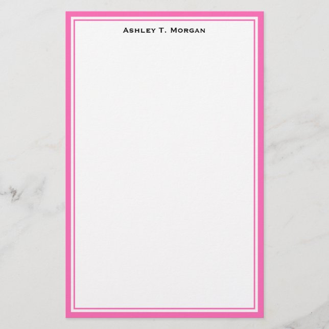 Papeterie Papier à lettres personnalisées Simplicité rose ch (Devant)
