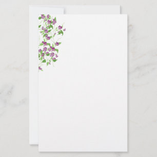 Papeterie Papier à lettres - Pois sucrés violet