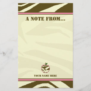 Papeterie Papier à lettres pour enseignants - Zebra Brown p