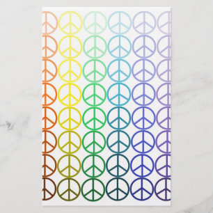 Papeterie Papier à lettres Rainbow Peace Signes