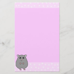 Papeterie Papier à lettres rose pâle pour hamster gris car