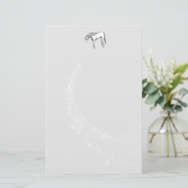Papeterie Papier à lettres Unicorn Argent (Debout devant)