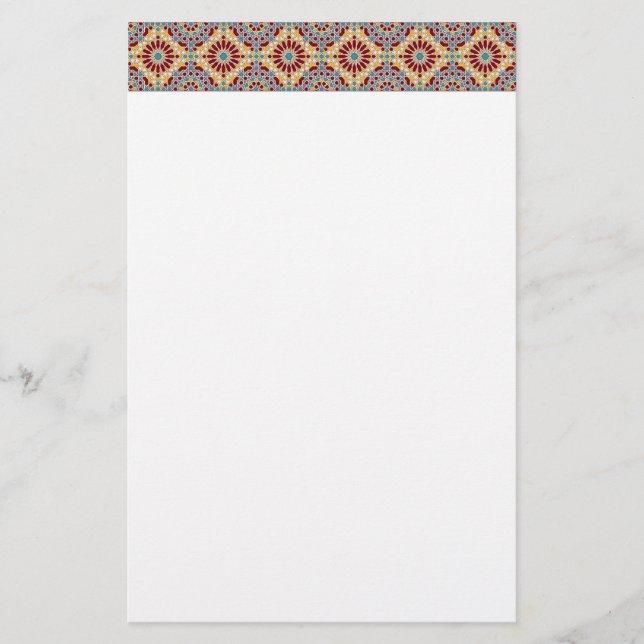 Papeterie Papier à motif géométrique islamique (Devant)