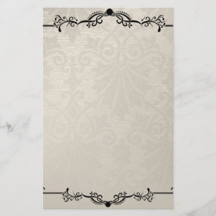 Papeterie Papier Ancien Crème Noir