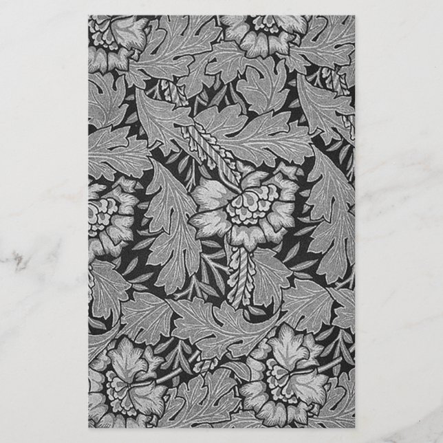 Papeterie Papier artisanal noir et blanc Damas (Devant)