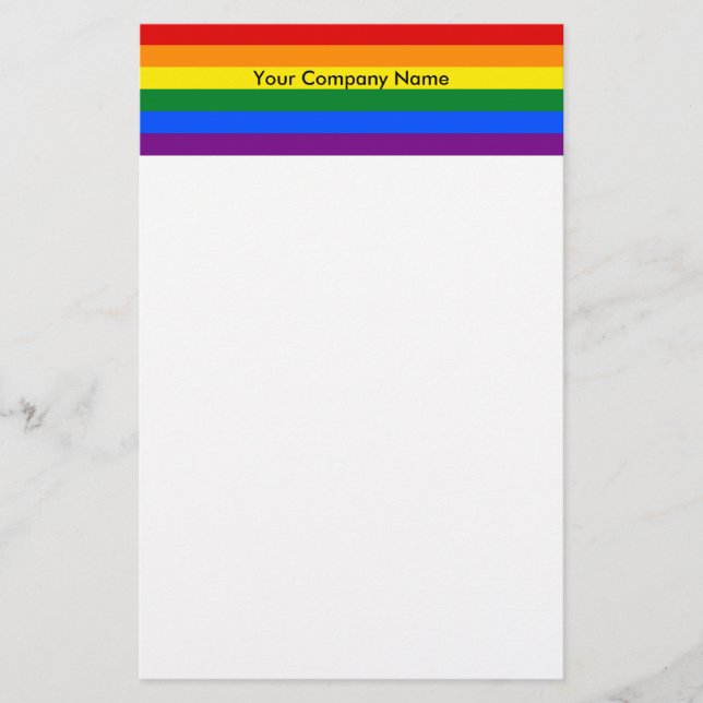 Papeterie Papier avec drapeau Rainbow LGBT (Devant)