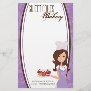 Papeterie Papier - Brunette Baker Coupe violet gâteaux Bake