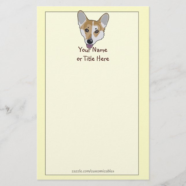 Papeterie Papier Corgi Face (Devant)