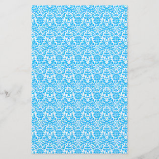 Papeterie Papier d'artisanat bleu et blanc Damas