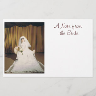 Papeterie Papier de note de la mariée rétro