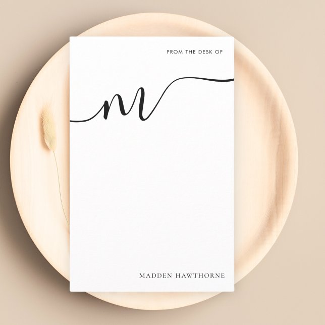 Papeterie Papier de note de script Monogramme moderne (Créateur téléchargé)