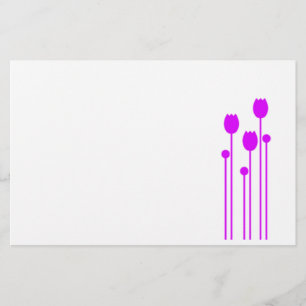 Papeterie Papier de note design tulpe lila Papier à lettres