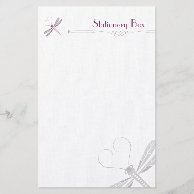 Papeterie Papier de note personnel de libellule (Devant)